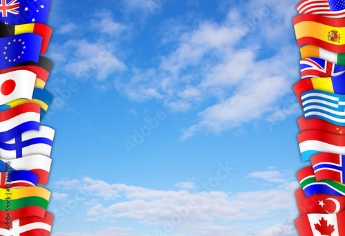Flags Sky Border