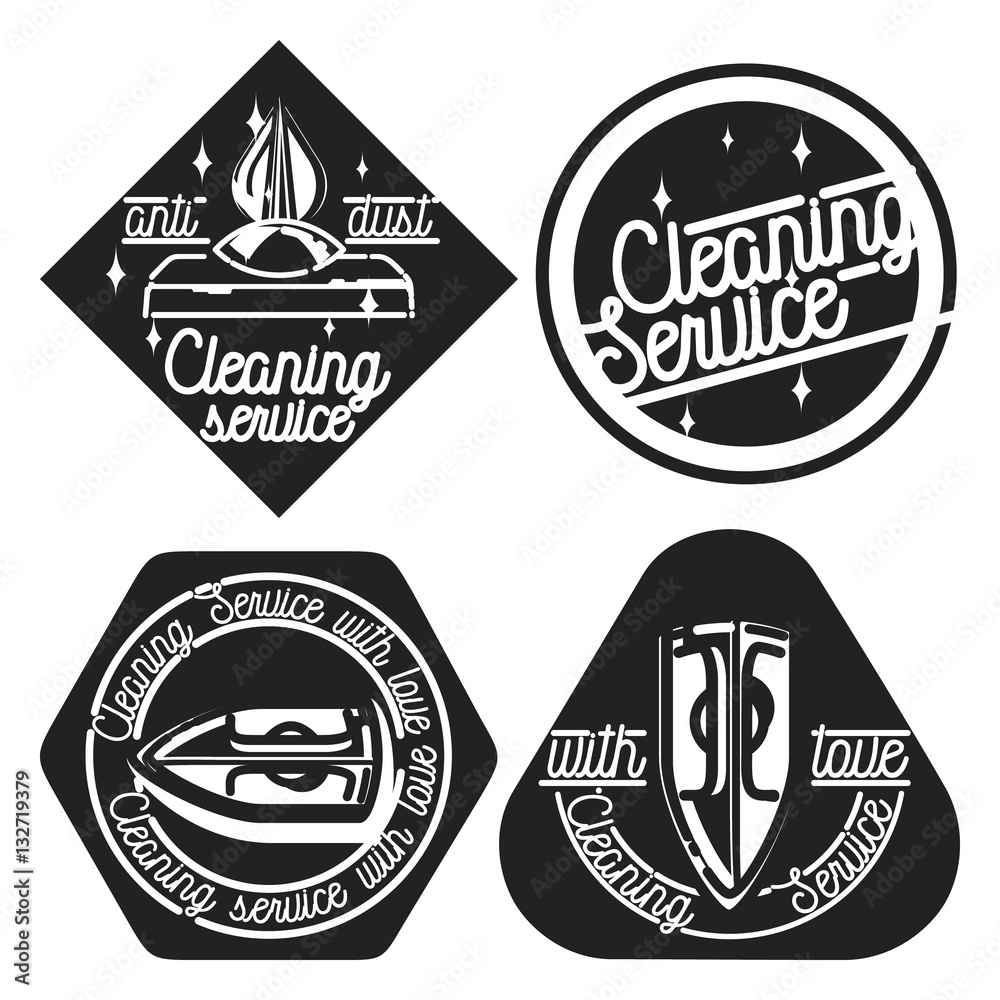 Obraz premium Vintage cleaning service emblems