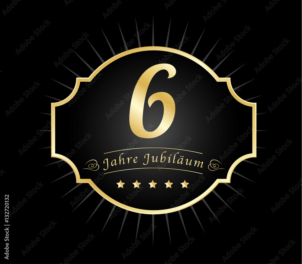 6 Jahre Jubilaeum gold