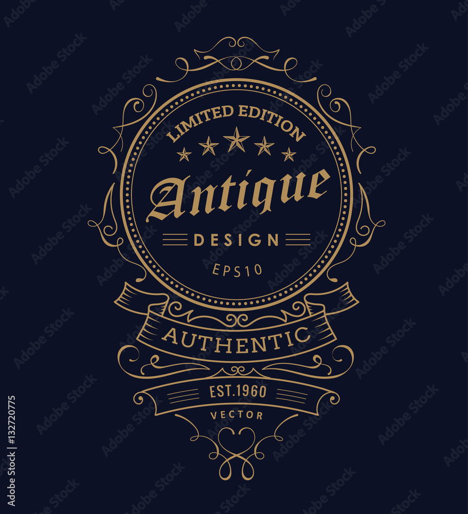 vintage banner western design label typography vector