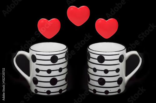 Cup of coffee with Heart symbol photo