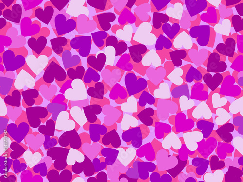 Valentine's Day. Seamless pattern with pink hearts. Vector illustration.