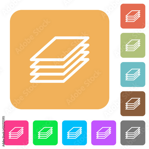 Printing papers rounded square flat icons