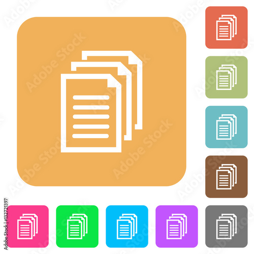 Documents rounded square flat icons
