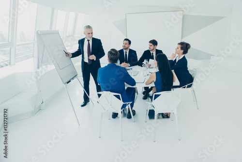 Head of company making presentation about future work