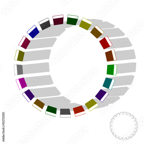 Circle of books.3d Vector c...