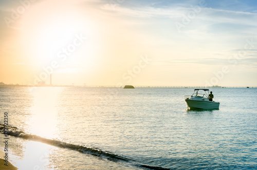 Man fishing on the boat