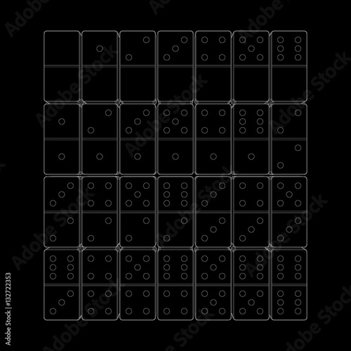 Domino set.Isolated on blac...