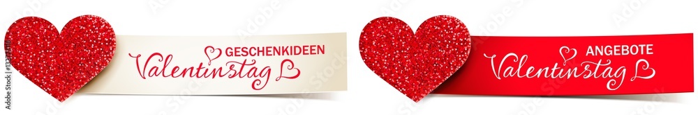 Banner Set mit Glitter Herz - Valentinstag Promotion