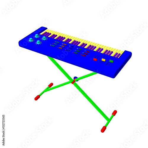 Synthesizer.Isolated on whi...