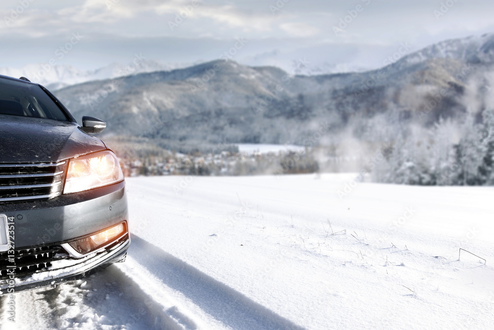 winter car and winter landscape winter car and winter landscape