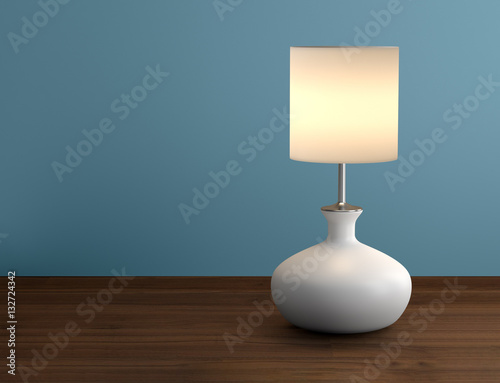 beautiful lamp is on the table
