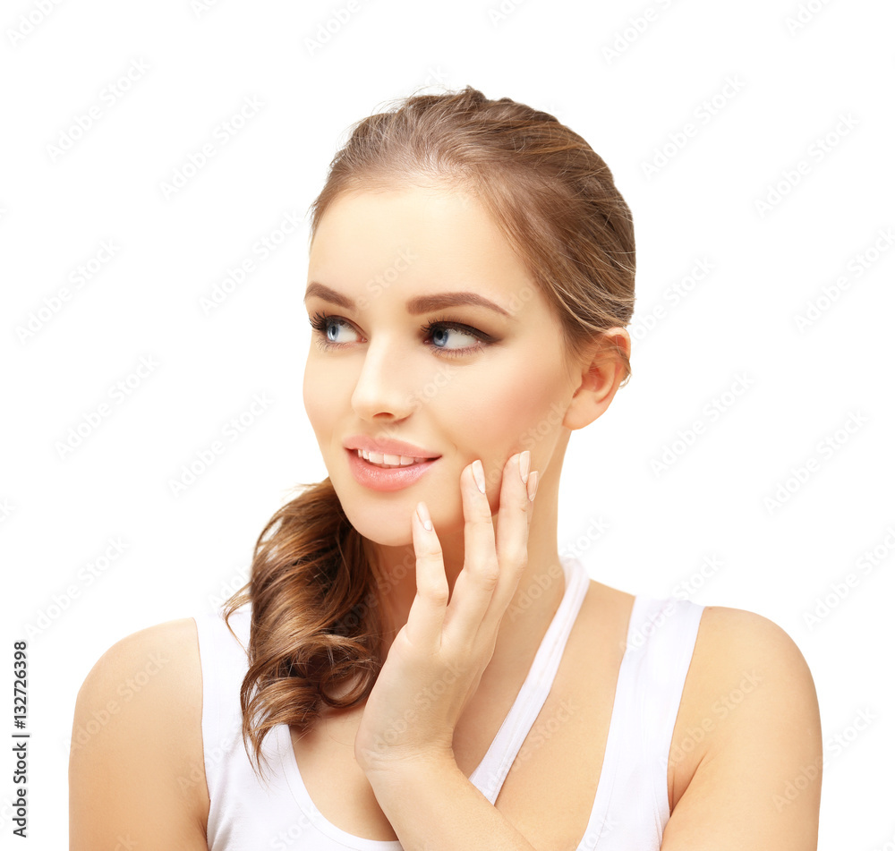 Beauty portrait of a young girl. Fresh Clean Skin Beauty portrait of a young girl. Fresh Clean Skin