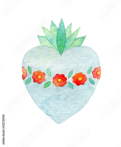 Sacred heart. Watercolor illustration