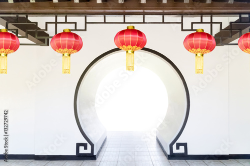 Canvas Print Moon Gate in chinese garden