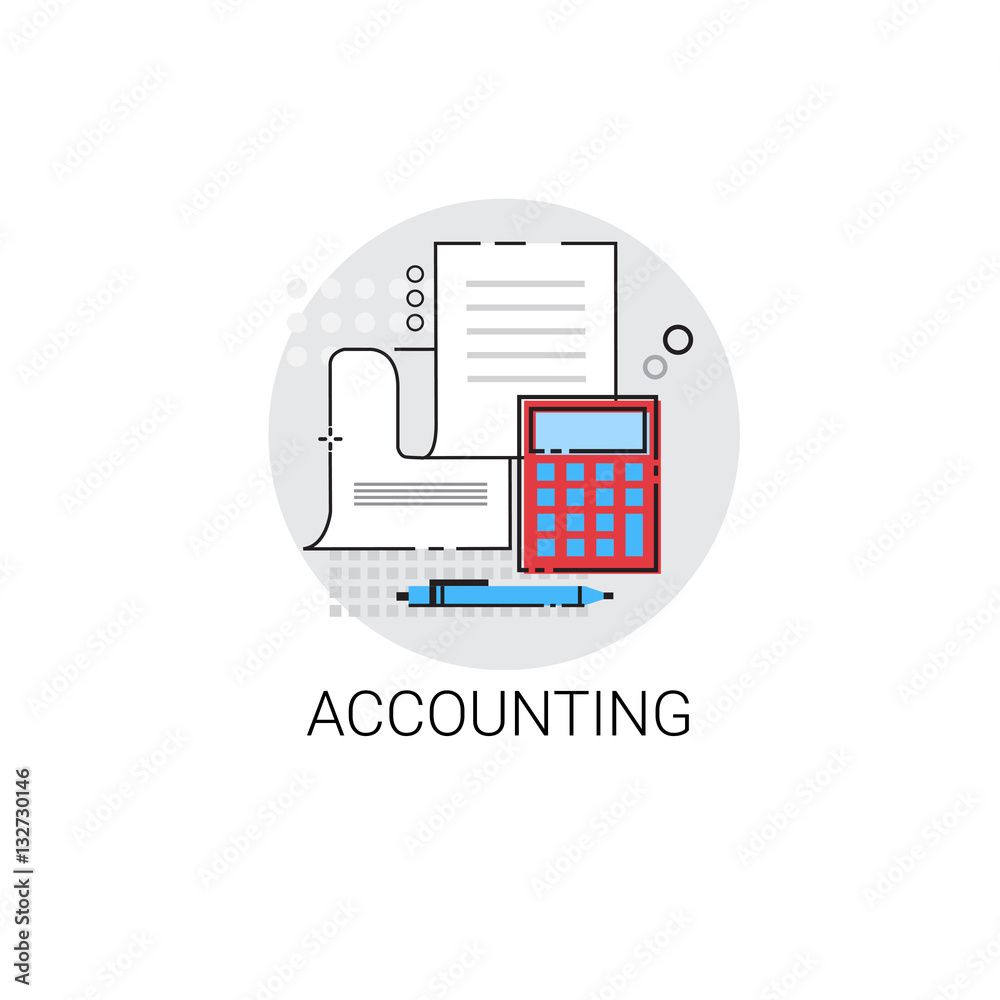Fotografie Accounting Statistics Analysis Finance Icon Vector Illustration