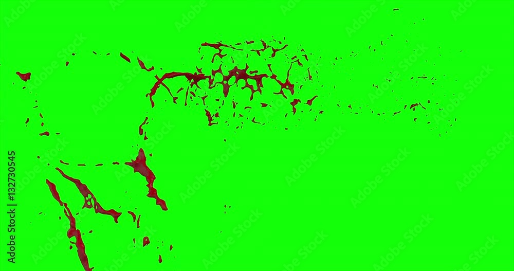 4k Blood Burst Slow Motion (Green Screen) 3