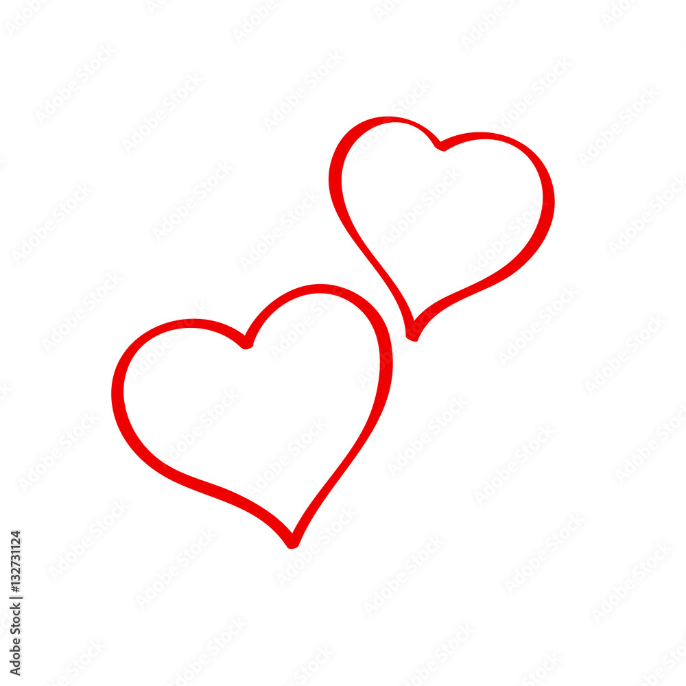 Two hearts on Valentine's day. Two hearts on Valentine's day.