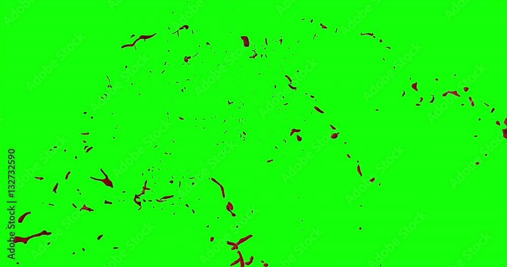 4k Blood Burst Slow Motion (Green Screen) 139