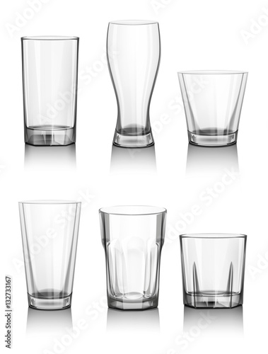 Glasses for beer drinking in pub 