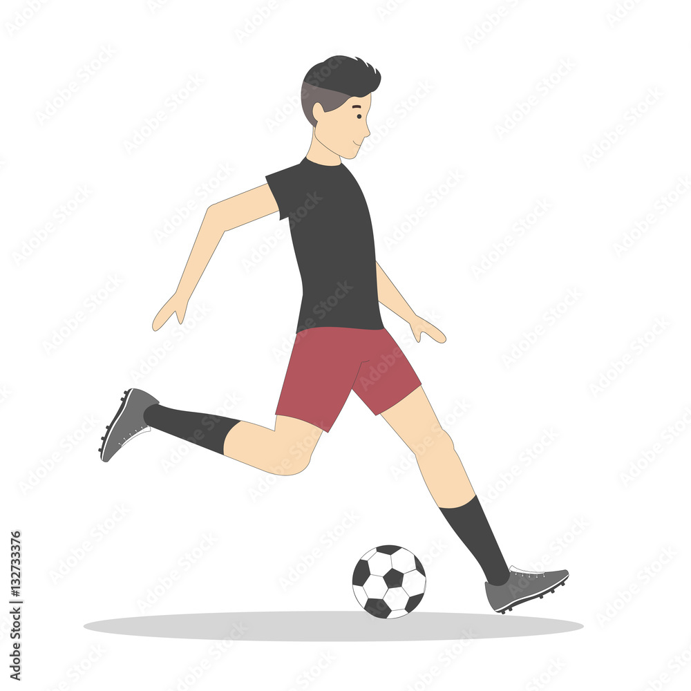 Isolated football player with ball on white background. Soccer player. Man in uniform. Isolated football player with ball on white background. Soccer player. Man in uniform.