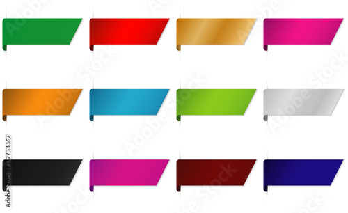 different colored bookmark deign element set