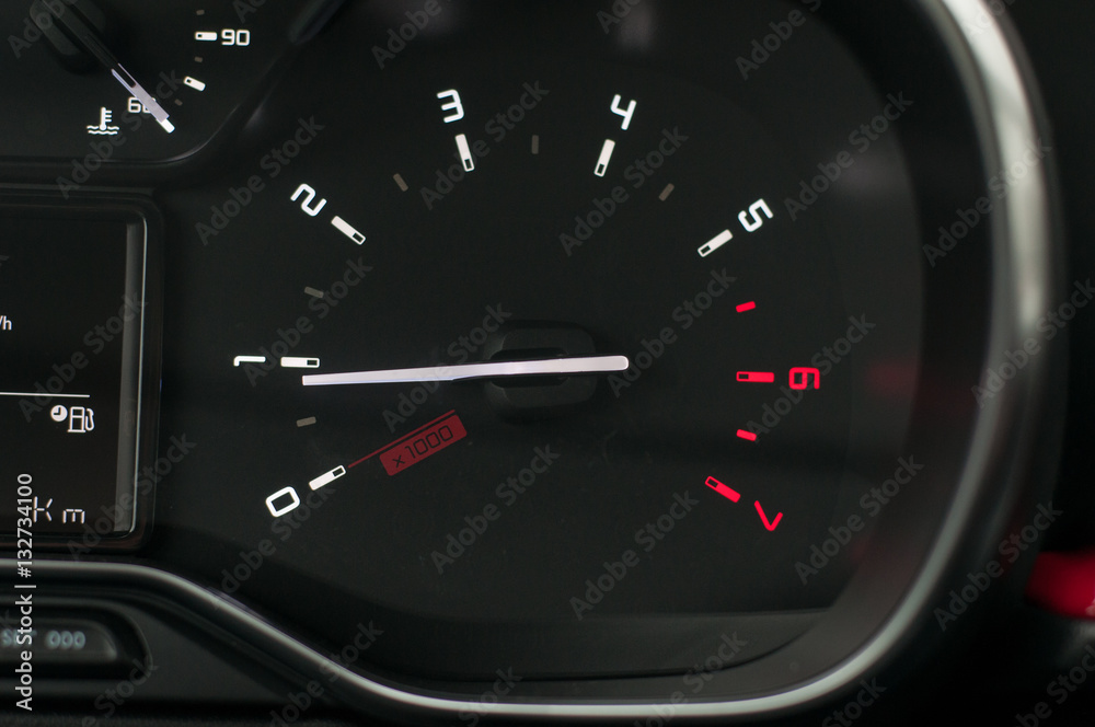 Naklejka premium Tachometer in the new car.
