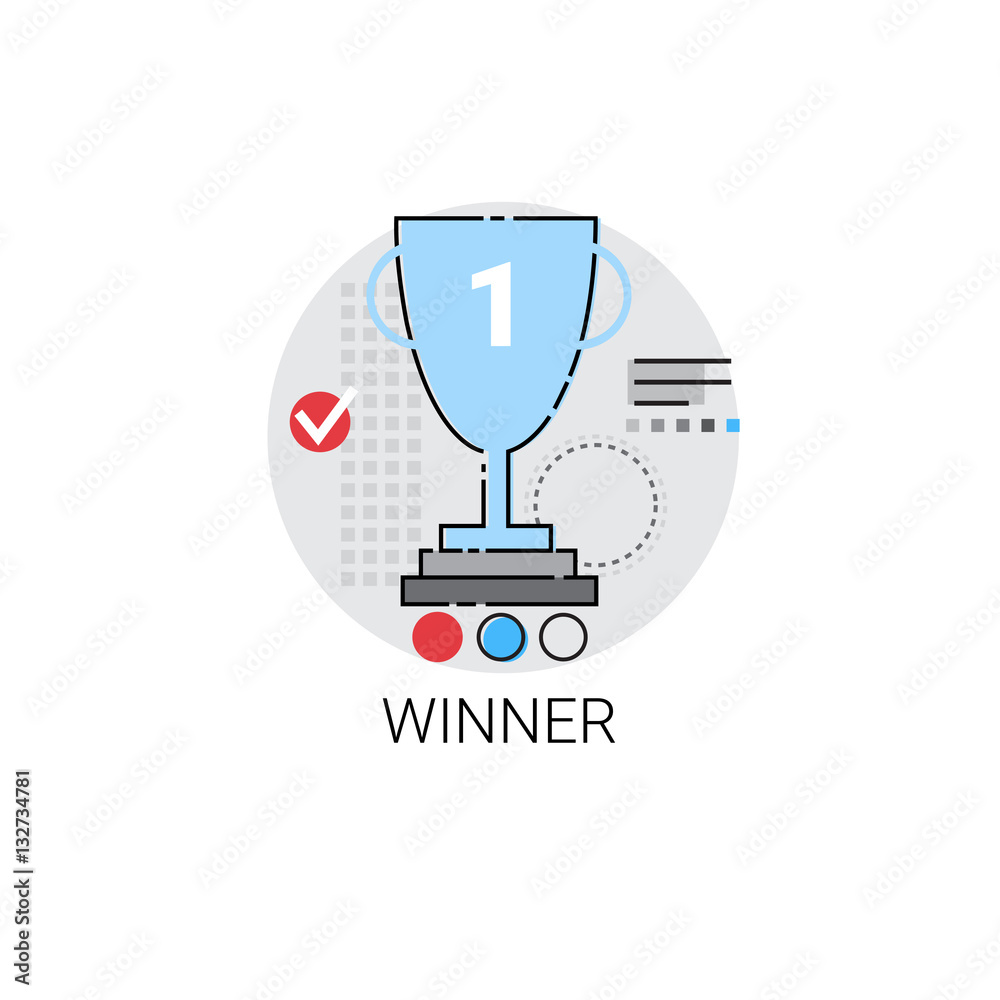 Winner Cup Top Award Success Business Icon Vector Illustration