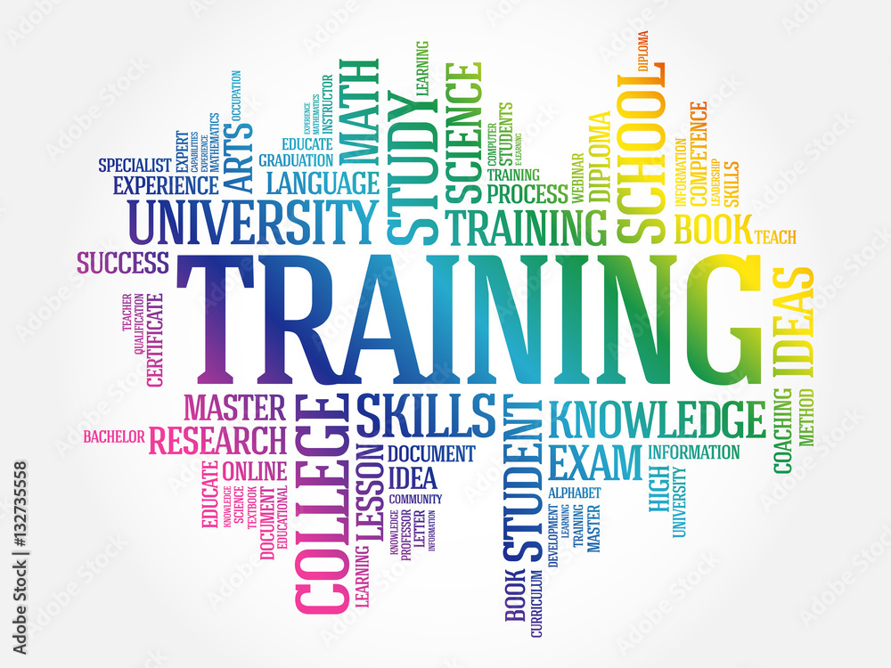 TRAINING word cloud collage, education concept background TRAINING word cloud collage, education concept background