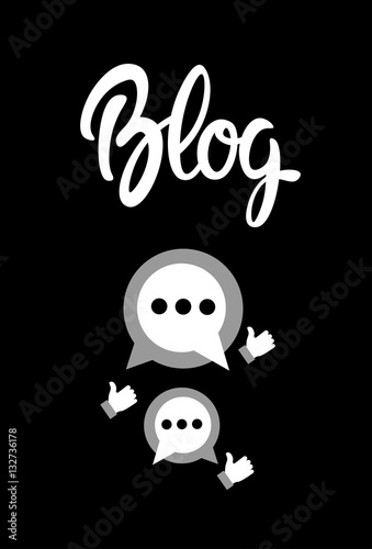 Chat Blog Content Blogging Concept Flat Vector Illustration