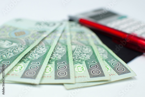 Polish money 100 zloty photo