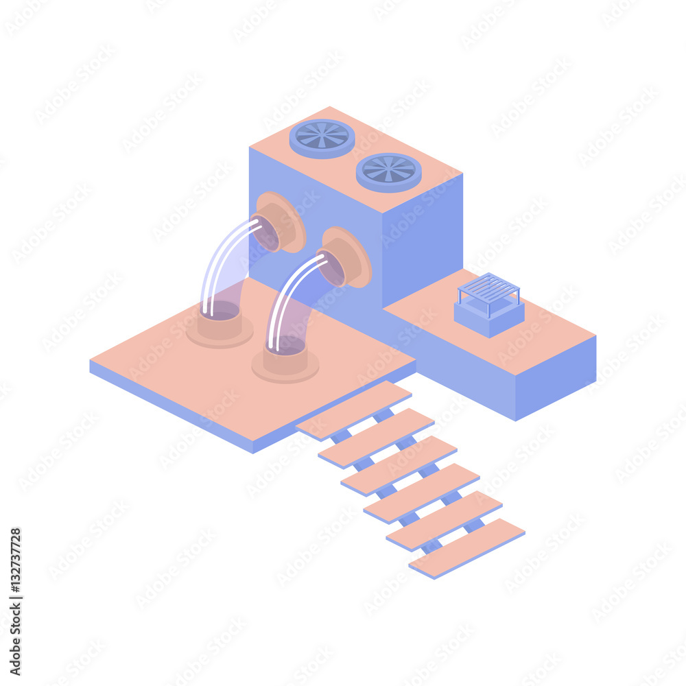 Isometric factory or laboratory icons set vector illustration Isometric factory or laboratory icons set vector illustration