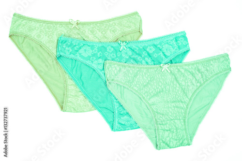 Women's cotton panties flowered isolated on white background.
