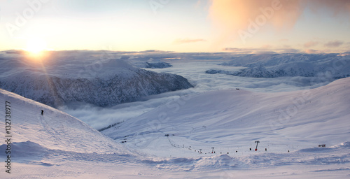 Myrkdalen ski resort panorama photo