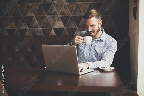 Young man drinking coffee