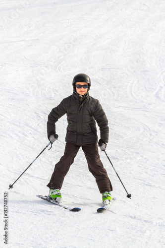 Der Skifahrer in der Schweiz.