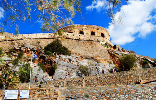 Spinalonga Island Crete In Greece Ancient Ruins Buildings