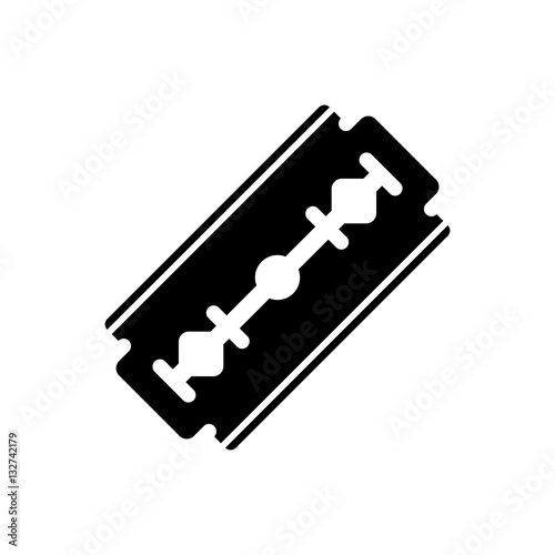 Razor blade icon. Black icon isolated on white background. Razor blade silhouette. Simple icon. Web site page and mobile app design vector element.