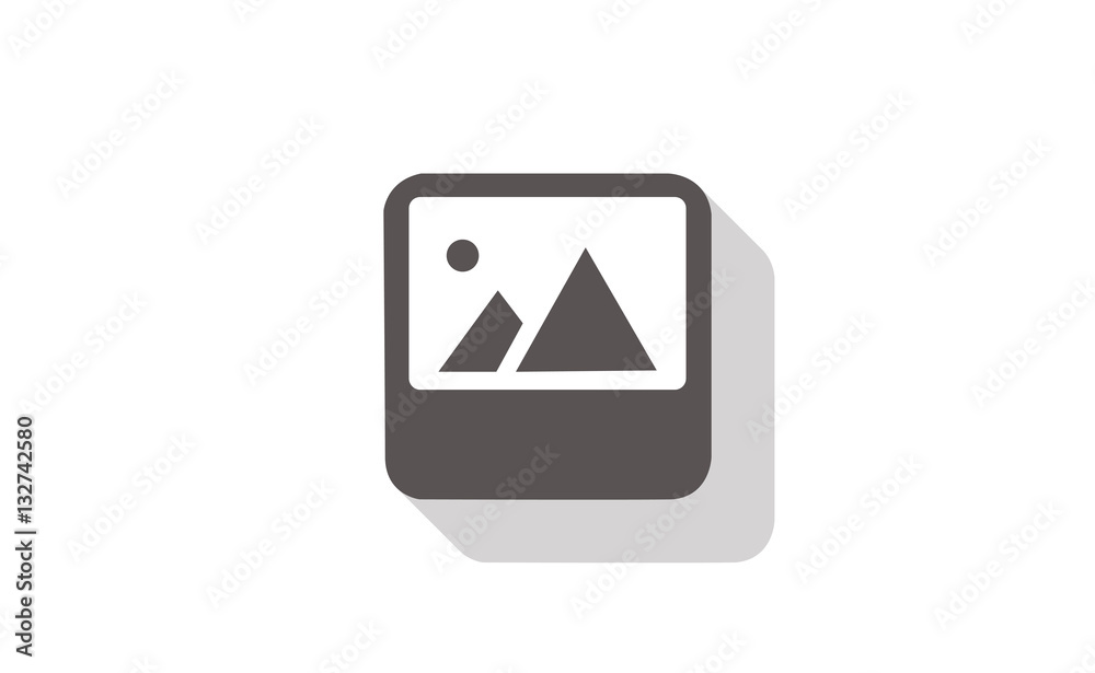 Vector flat image preview computer icon with long shadow Vector flat image preview computer icon with long shadow