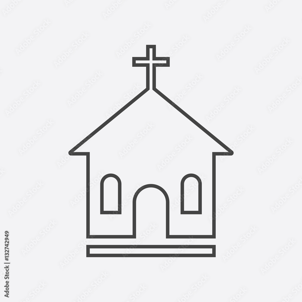 Line church sanctuary vector illustration icon. Simple flat pictogram for business, marketing, mobile app, internet on white background. Line church sanctuary vector illustration icon. Simple flat pictogram for business, marketing, mobile app, internet on white background.