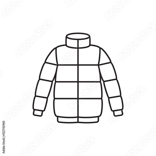 Down jacket line icon. Vector