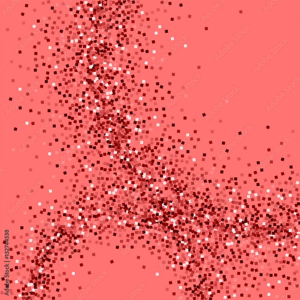 Red gold glitter. Abstract circles on pink background. Vector illustration.