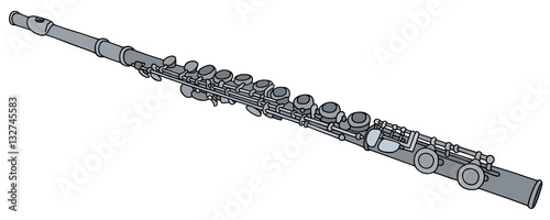 Fotografia, Obraz Hand drawing of a classic flute