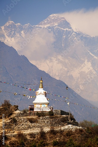 stupa near Namche Bazar and Mount Everest