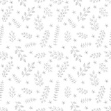 Beautiful floral ornament, Monochrome Vector seamless pattern.