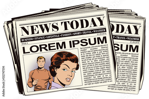 Girl offended on guy. Newspaper article.