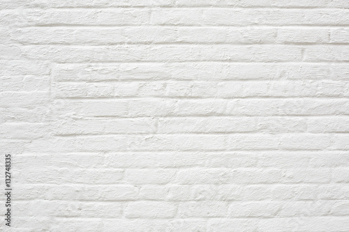 White painted bricks wall texture background