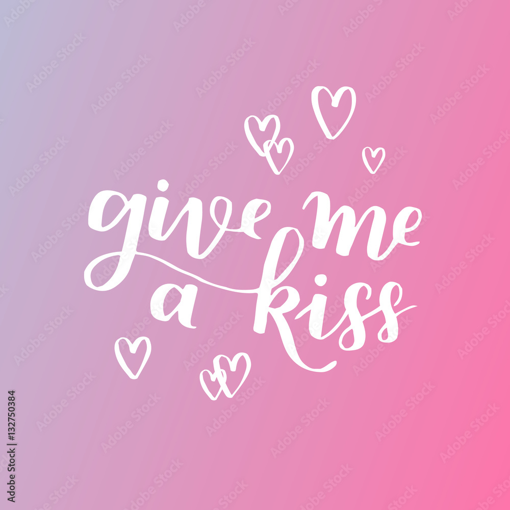 handwritten lettering quote about love to valentines day design or wedding invitation or poster, home decor and other, calligraphy vector illustration. White ink on dreamy gradient background.