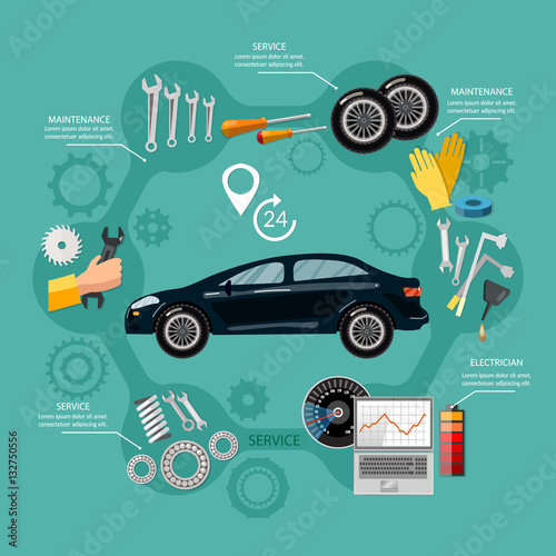 Car service mechanic tool box tuning diagnostics  tire service 