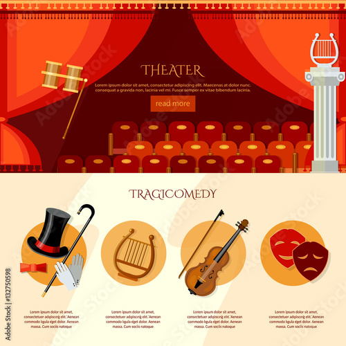 Theater infographics, comedy and tragedy
